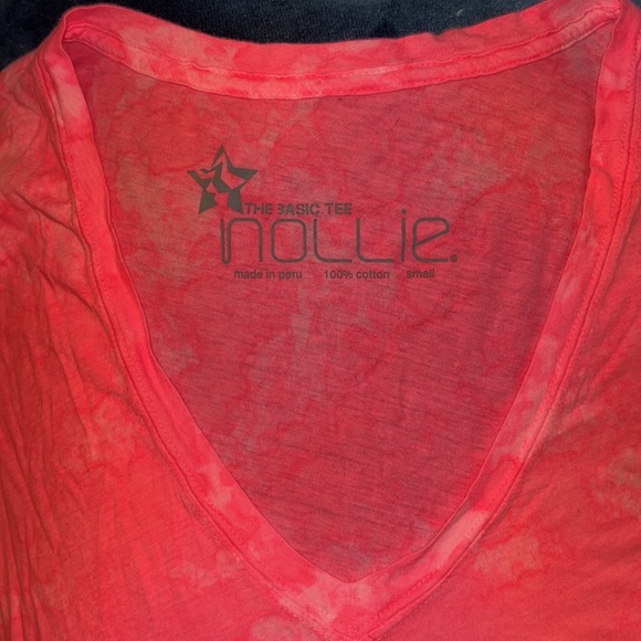 NWT Splotchy Pink Nollie V-neck with Tiger Graphic Print - Picture 5 of 7